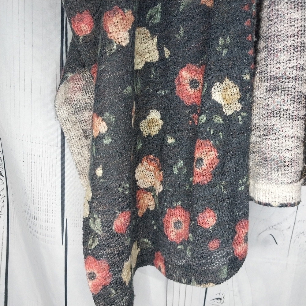 Sadie & Love Floral Open Front Short Sleeve Flowy Festival Kimono Boho Cardigan - Picture 5 of 11